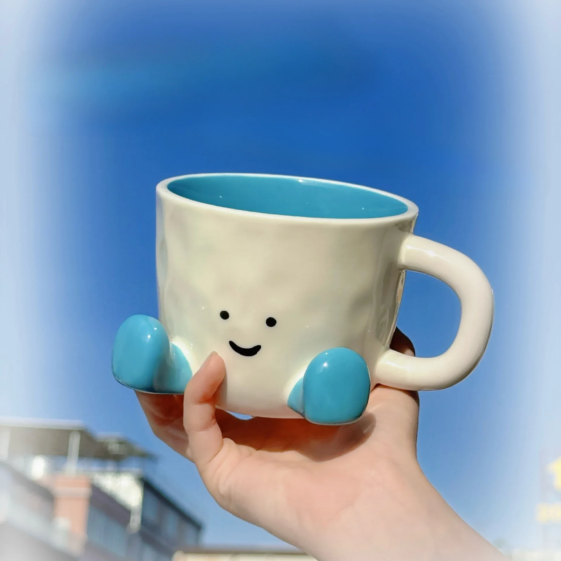 Cartoon Couple Ceramic Mug Creative Milk Coffee Tea Water Cup Cute Children Breakfast Cup Household Drinkware