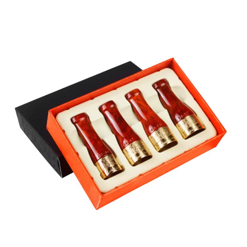 

Cigar Ashtray Holder Mouthpiece, 4 Ring Cigarette Accessories Gift Box Package Travel Accessories