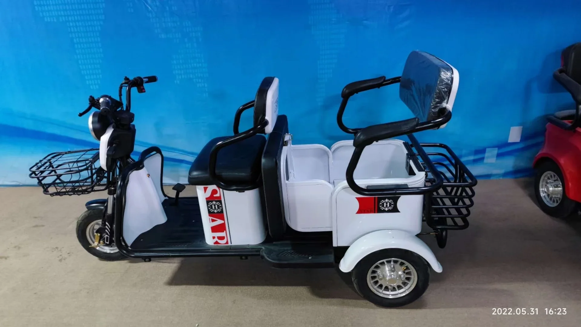 1000W Electronic Tricycle Adult with Three Seat Electric Tricycle Direct Trunk Electric Three Wheel