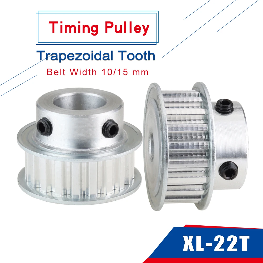 

XL22T Alloy Pulley Trapezoidal Tooth Pulley Wheel Teeth Pitch 5.08mm Bore 6/8/10/12/14/15/16/17 mm For Belt Width 10/15 mm