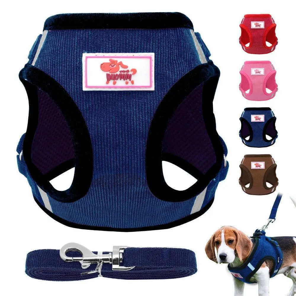 Small Dog Harness Puppy Winter Fleece Vest Harness Leash Adjustable