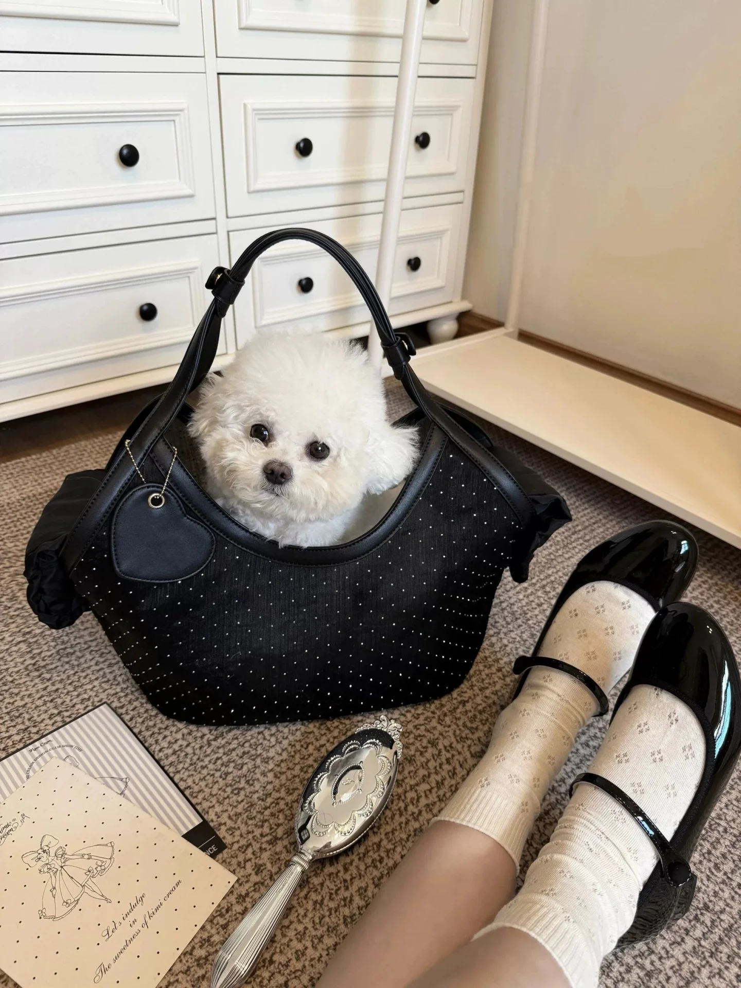 Fashionable Vintage Messenger Bags New Polka Dot Handbag Korean-style Large-capacity Tote Bags Versatile Comfortable Casual Bags