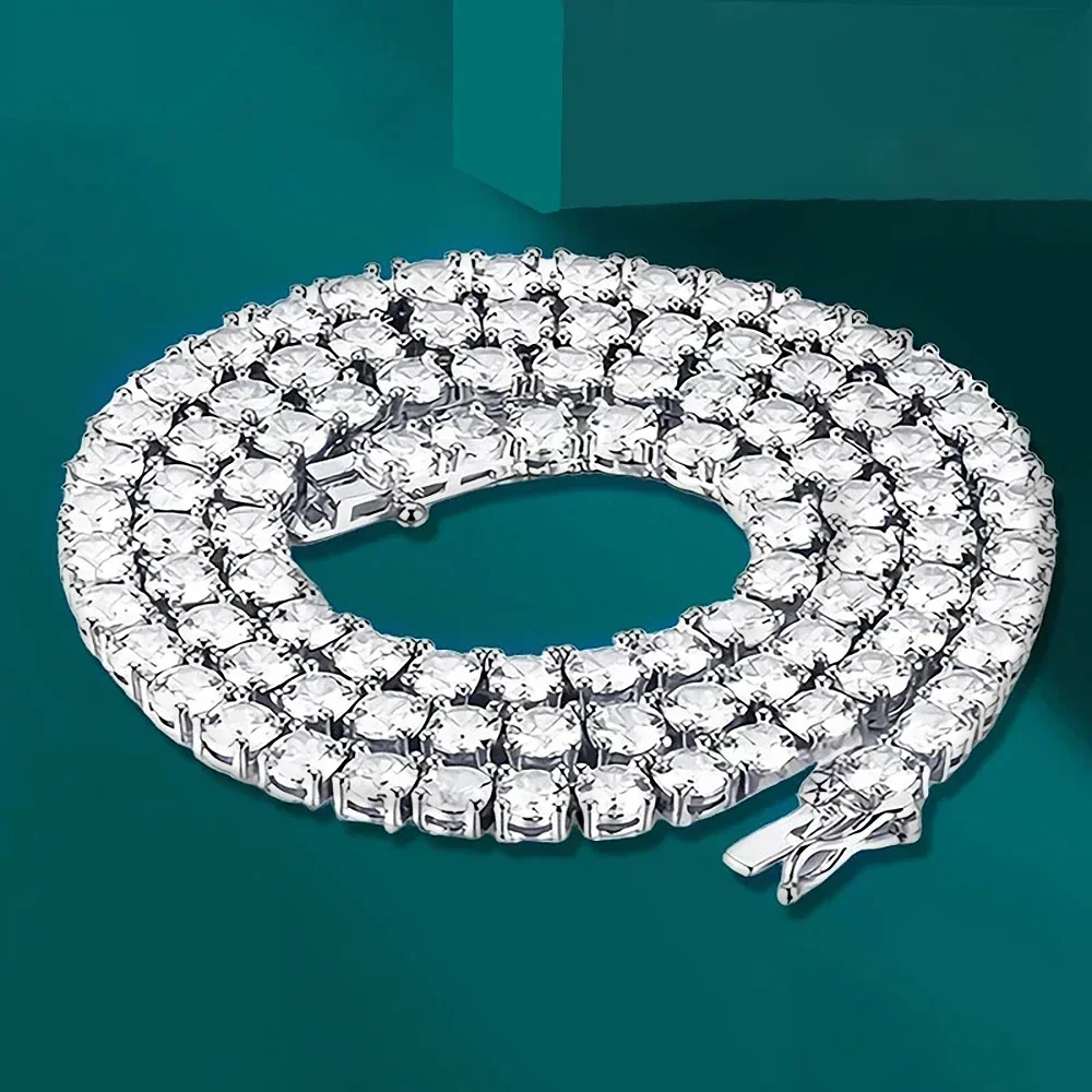 認定済みフルモアッサナイトテニスネックレスブレスレット、女性