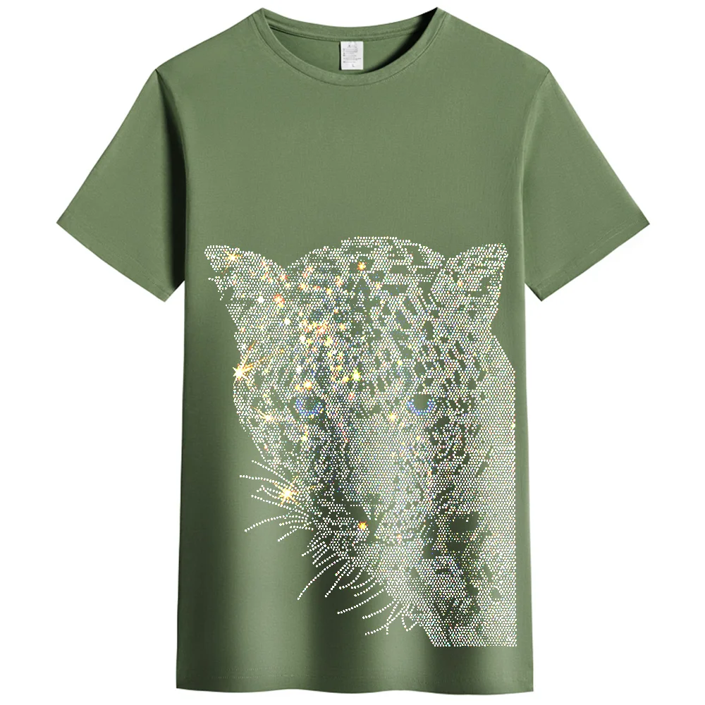 LEOPARD OPEN COLLAR SHIRT【GREEN 】 Green Leopard Woven Viscose Vintage Woman Blouse,Stripe