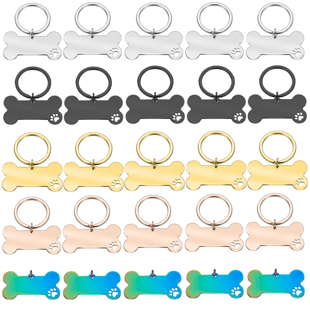 

Оптовая продажа, идентификационная бирка из нержавеющей стали для домашних животных, 20 шт., идентификационная бирка с именем для щенка, подвесная бирка для собак, аксессуары для домашних животных