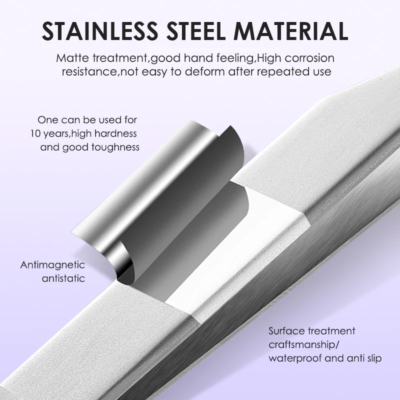 NATUHANA Eyelash Extension Tweezers Stainless Steel High Precision Stainless Steel Superhard Anti-Static Tweezers Makeup Tools 2