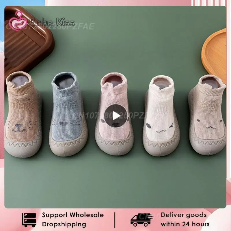 

1PCS Unisex Baby Shoes First Shoes Baby Walkers Toddler First Walker Baby Girl Kids Soft Rubber Sole Baby Shoe Knit Booties