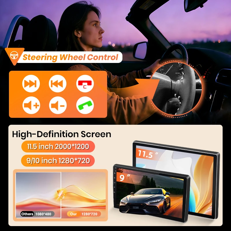 Radio Inalámbrica AWESAFE con CarPlay y Android para Peugeot 406 1994-2005 con Navegación GPS, Bluetooth, WiFi, Arranque Rápido, DSP, FM, Plug and Play 3