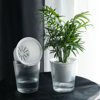 Clear Self Watering Planters Pots Household Anti Rot Self-Watering Planters for Living Room Plants Flowers