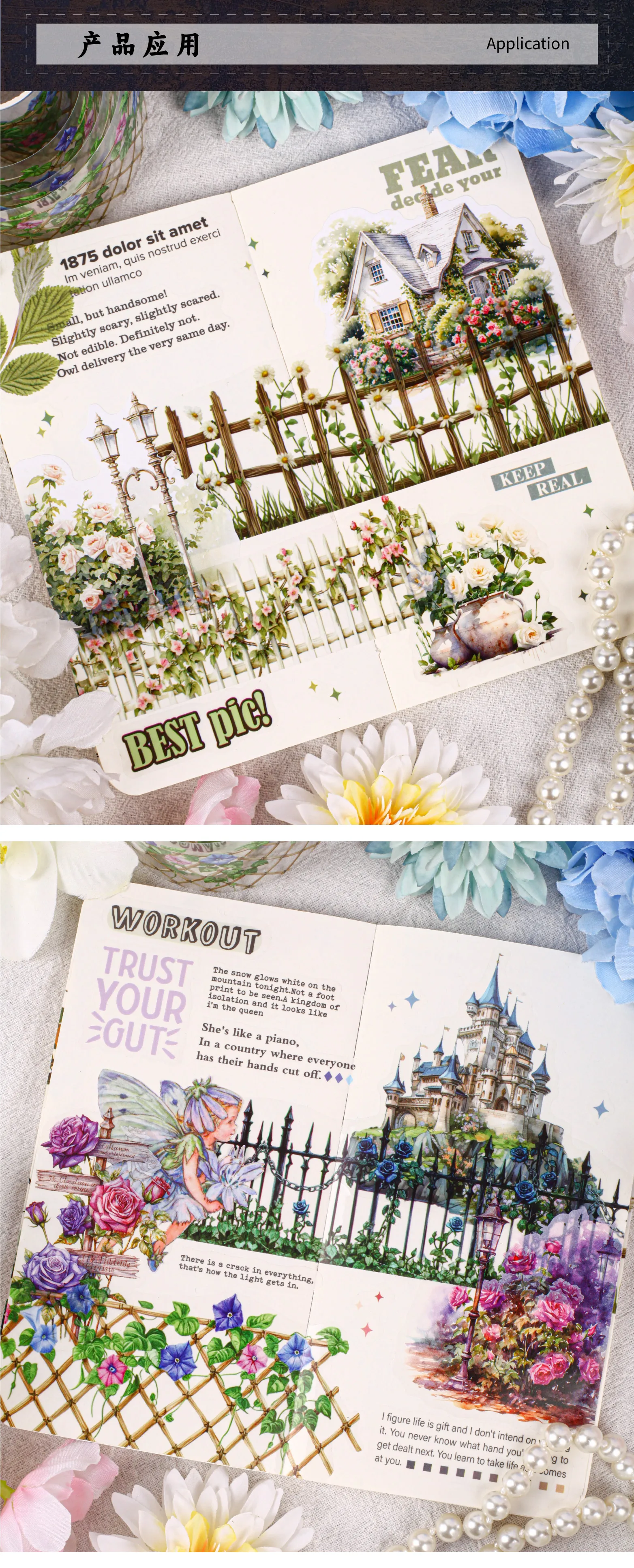 50mm * 2m Zaun PET Tape Collage Dekor Junk Journal DIY Scrapbooking Schule Schreibwaren Planer Ästhetik Masking Tapes – Detail 5