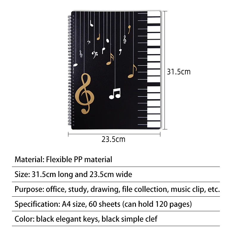 A4 Loose-Leaf Transparent Music Binder