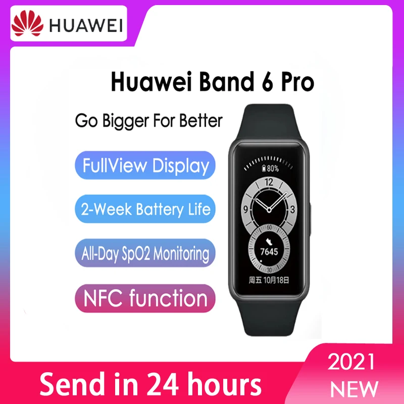 Оригинальный Смарт-браслет Huawei Band 6 pro светодиодный экран датчик пульса