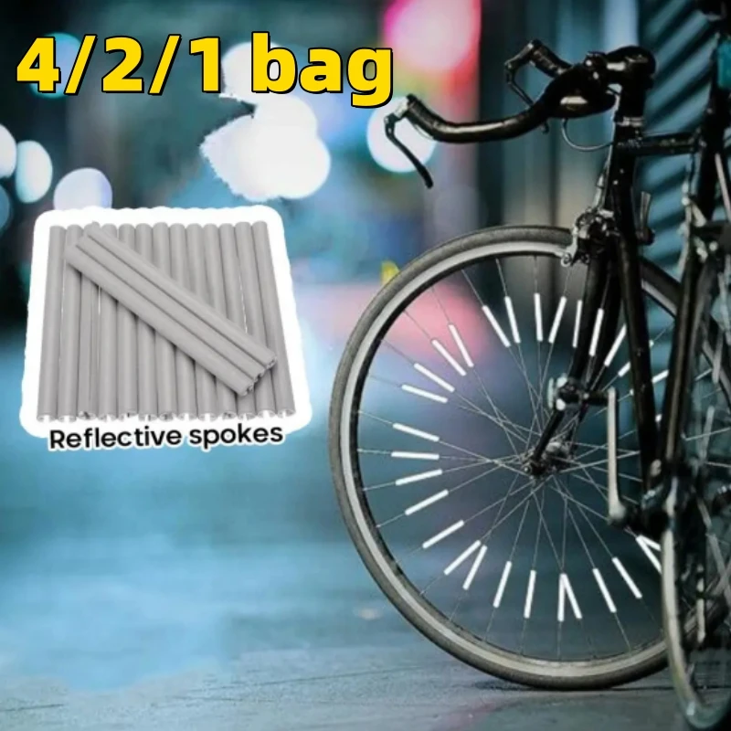 5/4/3/2/1 bag Reflective Mount Clip Tube Warning Strip bicycle accessories Bicycle Wheel Spoke Reflector Stripe Steel Wire Lamp MTB Bike Reflector