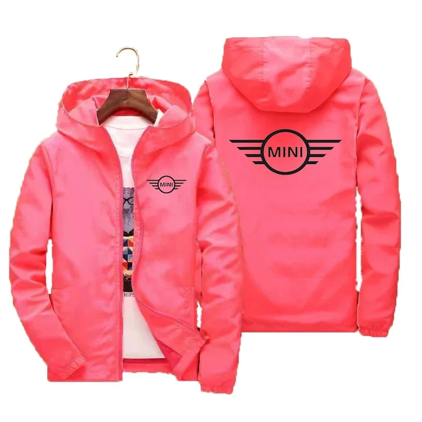 thumbnail image 1 of Chaqueta Bomber con capucha y cremallera para hombre, último estampado de patrón Mini Cooper, cortavientos informal Xipper, coche de moda, primavera y otoño, 1 of 5