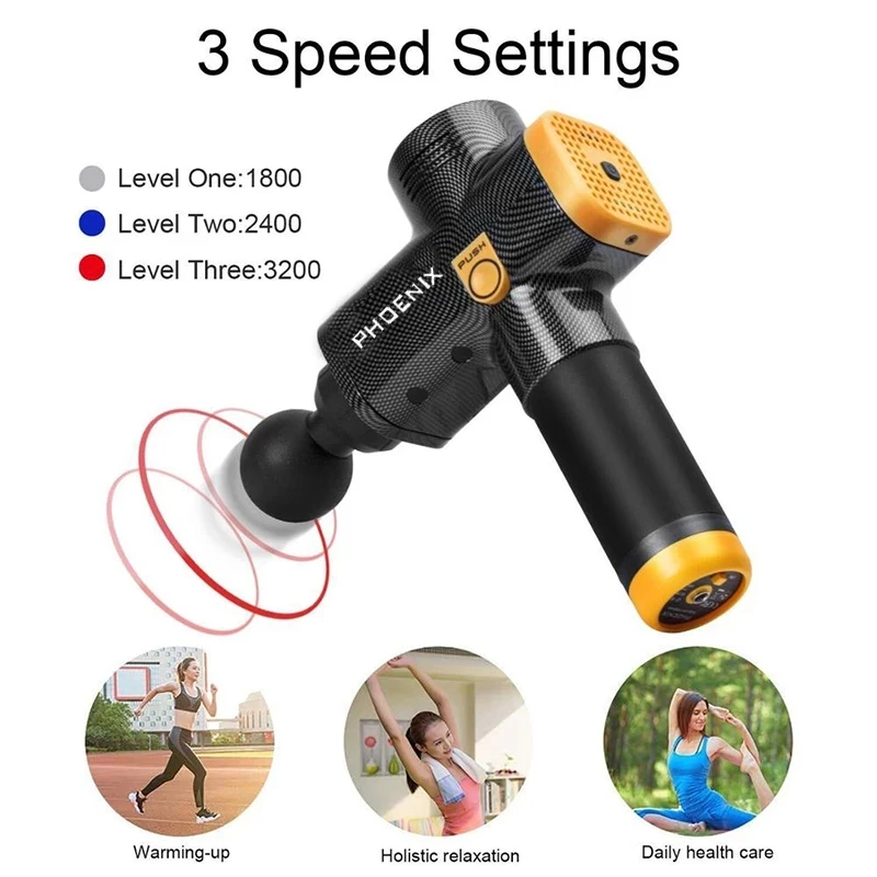 Pistolet De Massage Musculaire Phoenix A2 - Pour Dos Et Corps, Rechargeable, Neuf
