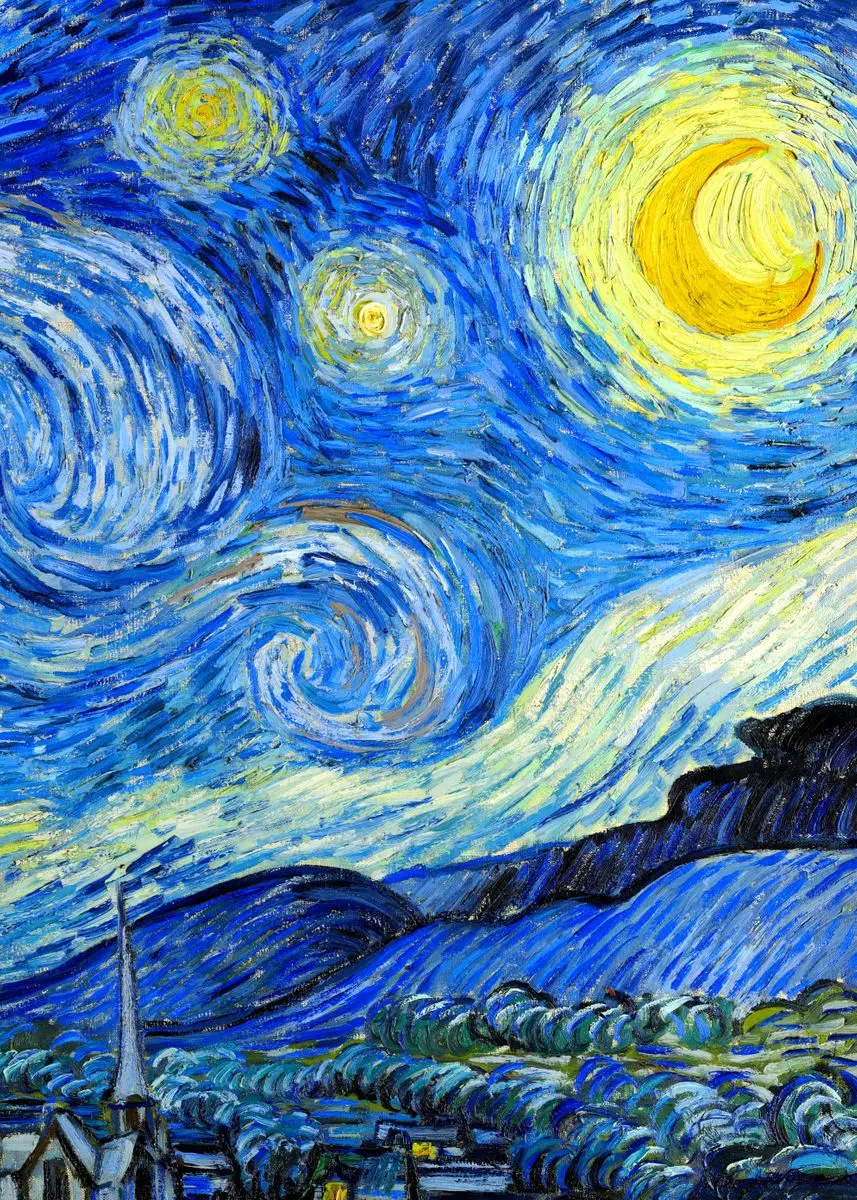 Van Gogh Canvas Art Print – Starry Sky & Irises Wall Decor Gift