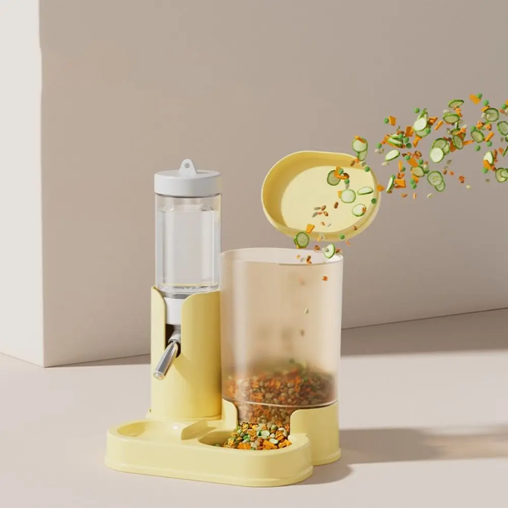 No Drip 2 in 1 Hamster Water Dispenser Leak-Proof with Base Hamster Water Bottle Automatic Hamster Food Basin for Small Animal