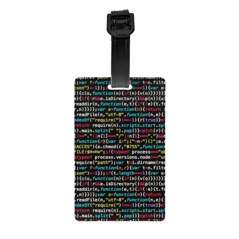 

Coding Programmer Nerd Geek Luggage Tags for Travel Suitcase Science Hacker Computer Code Privacy Cover ID Label