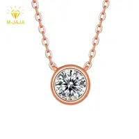 M-JAJA 1ct lunette Moissanite pendentif collier diamant collier pour femmes 18K plaqué or Rose S925 argent clavicule chaîne bijoux 1
