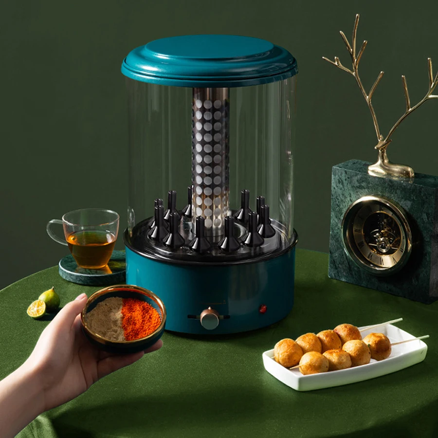 360&deg; Automatic Revolving Vertical Grill Smokeless Barbecue BBQ Kebab Rotary Machine Rotisserie Domestic Mutton Lamb Skewer Oven