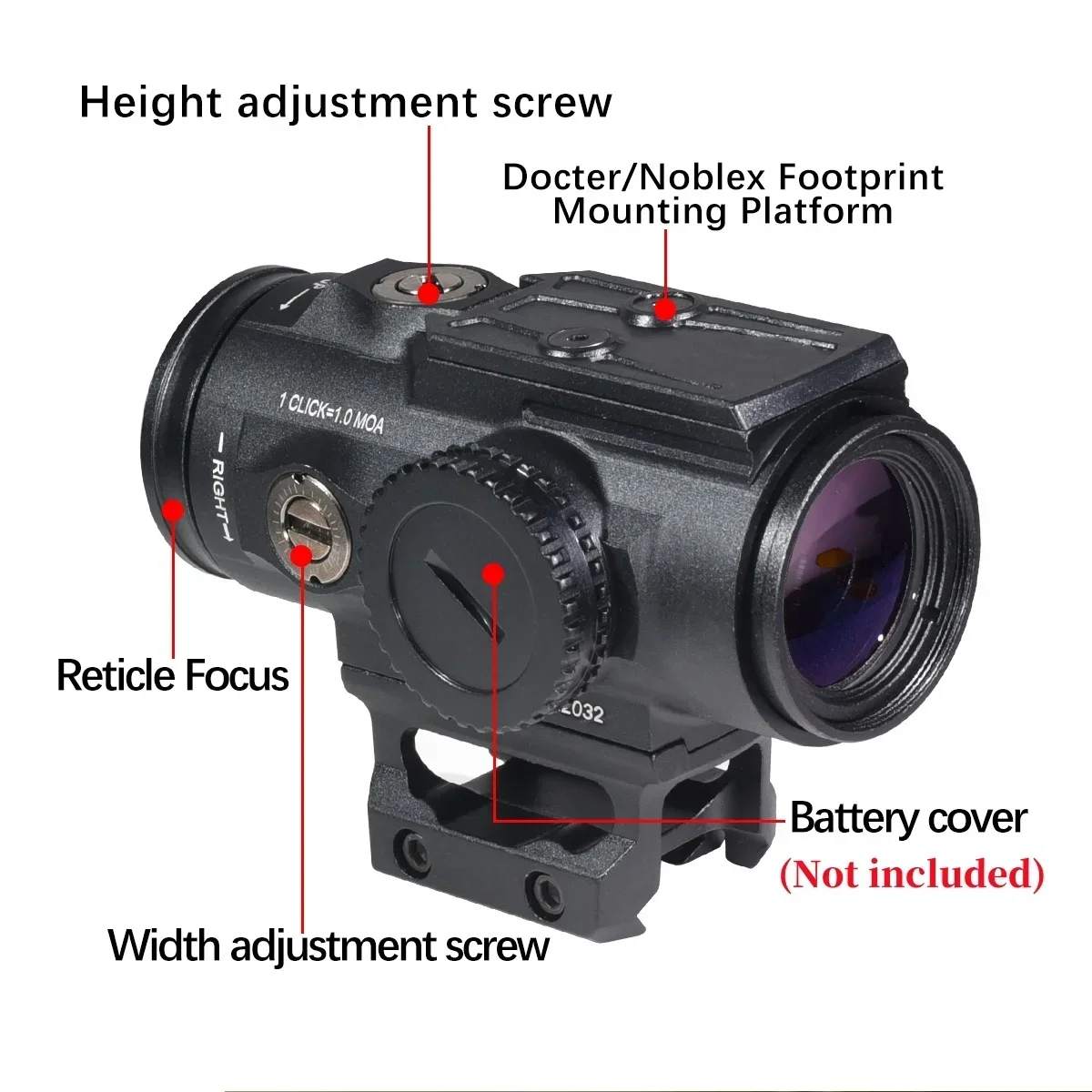 5X Magnifier GEN II 3X Rifle Scope and M1 Green Red Dot Sight Tactical Combo Mildot/Range Finder Reticle Sniper Rifle Sight