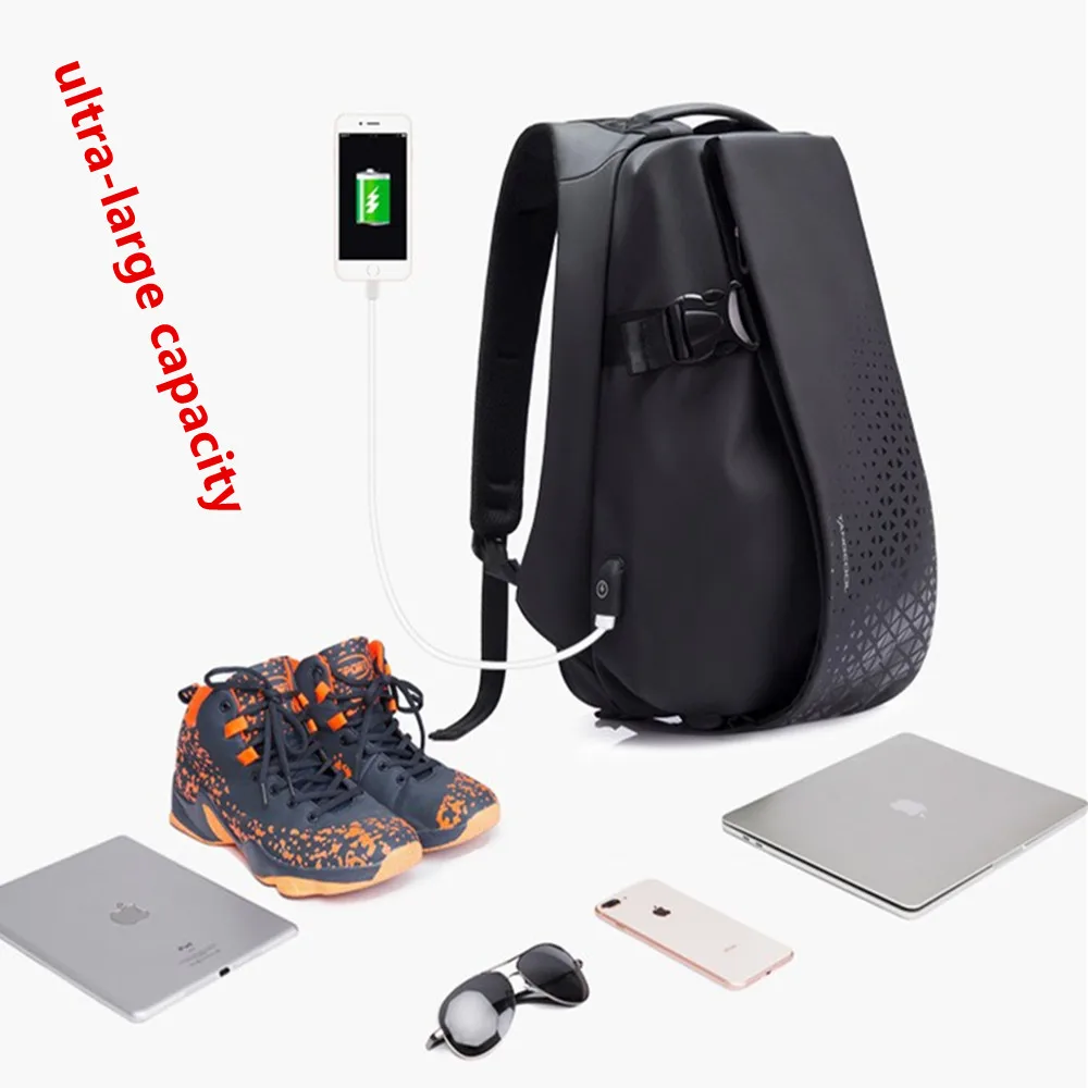 Multifunction USB charging men 15 17.3 Inch laptop backpack teenager school bag fashion male mochila sports travel shoulder pack