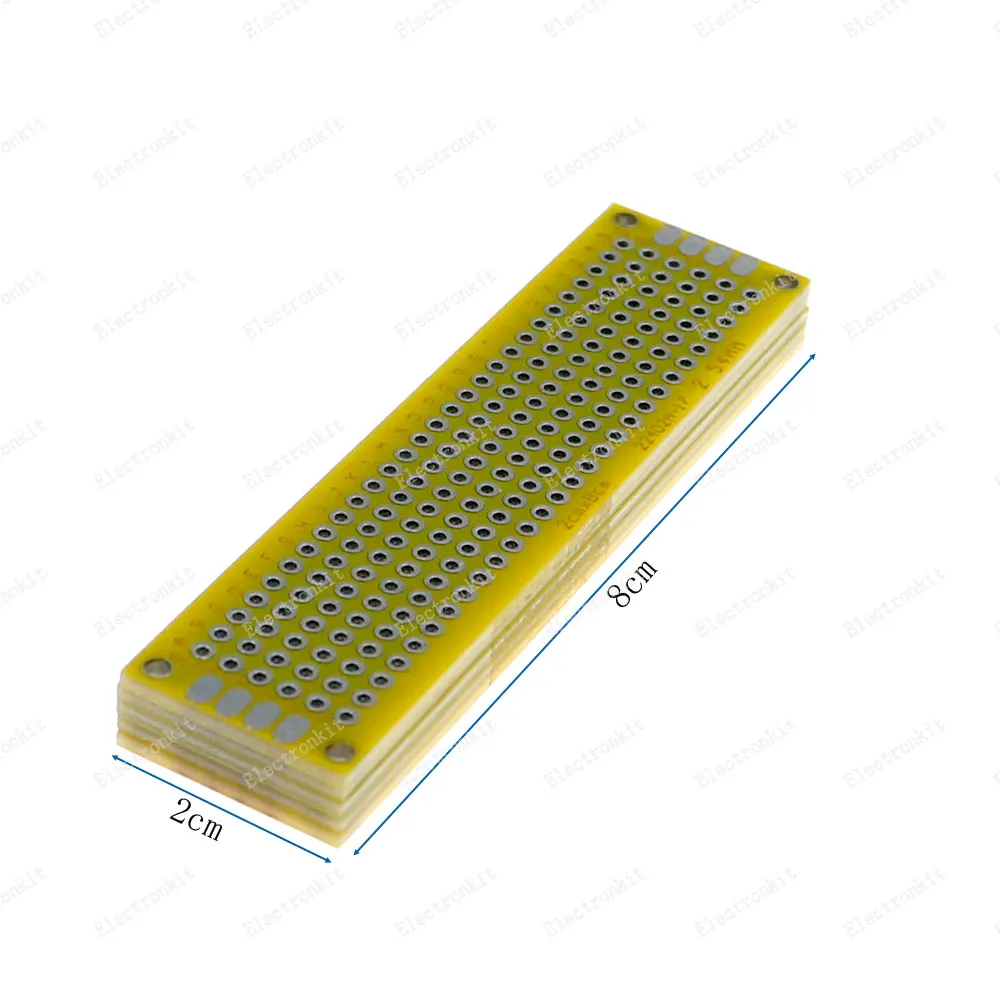 PCB Prototype Board Circuit Protoboard Universal Stripboard Prototyping Veroboard 20pcs/lot 2X8 3X7 4X6 5X7 5Pcs Each Mix