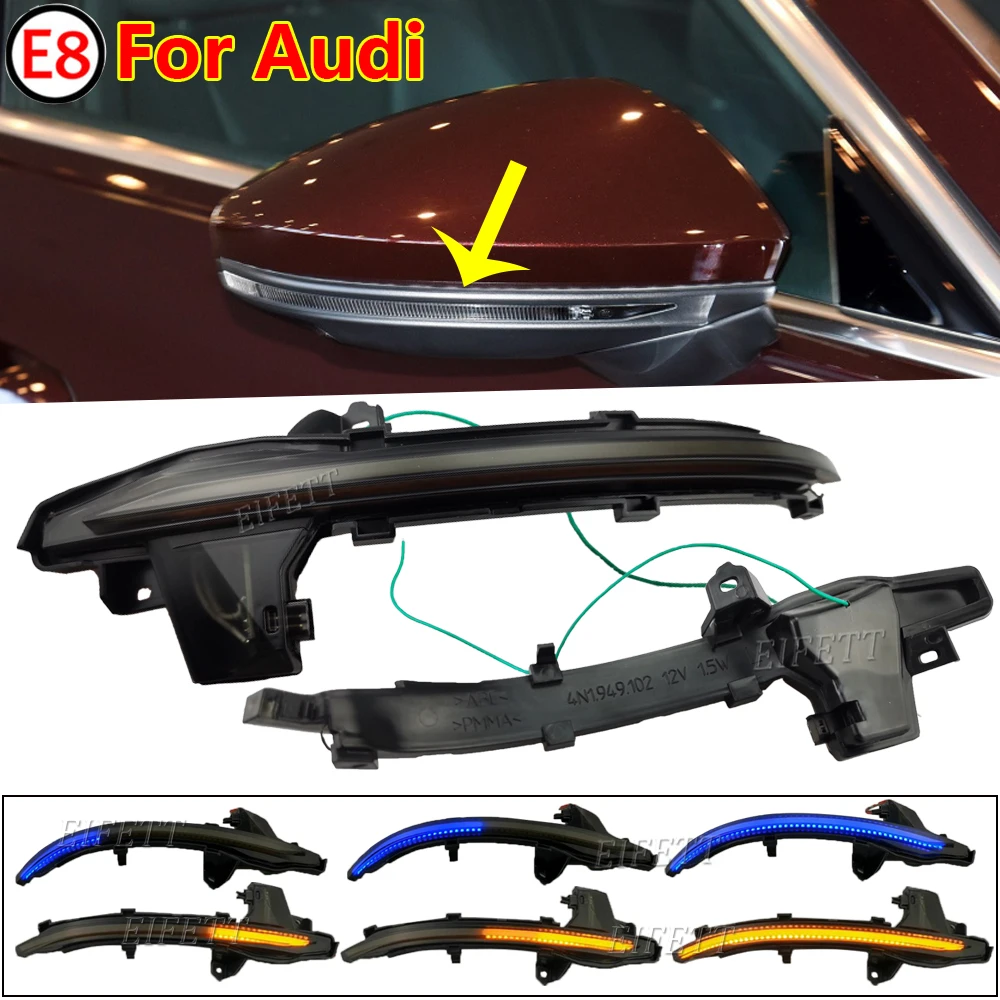 

Стайлинг автомобиля для Audi A6 C8 4K A7 4K8 A8 D5 2018-2020, мигающее зеркало с плавной водой, лампа, Динамический указатель поворота, фонарь