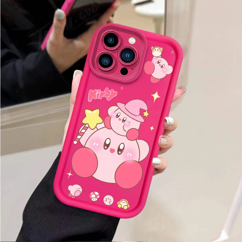 thumbnail image 1 of Lovely Stars k-kirby funda de teléfono mate para iPhone 14, 15 Pro Max, 13, 12, 11, X, XS, XR, 7, 8 Plus, SE 2020, funda de silicona suave a prueba de golpes, 1 of 5
