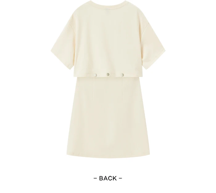 Dress Women Letter T-Shirt Solid Color New Summer Short Suit Two-Piece Set