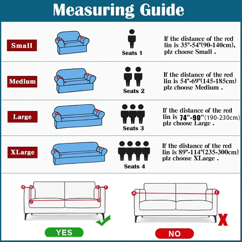 1/2/3/4 Seater Sofa Cover for Living Room Elastic Thick Jacquard Sofa Slipcover L-shaped Corner Armchair Couch Cover Need 2 4