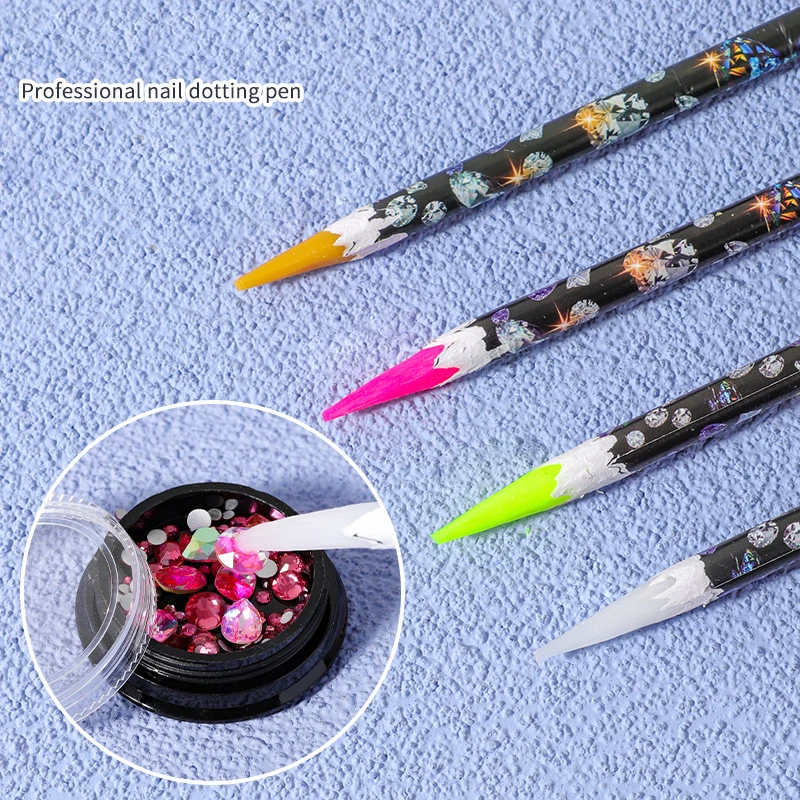 

1-3pcs Nail Dotting Pen Picking Rhinestones Gems Drill Crystal Wax Pencil Diamond Picker Nail Art Decoration Tool Nail Art Tools