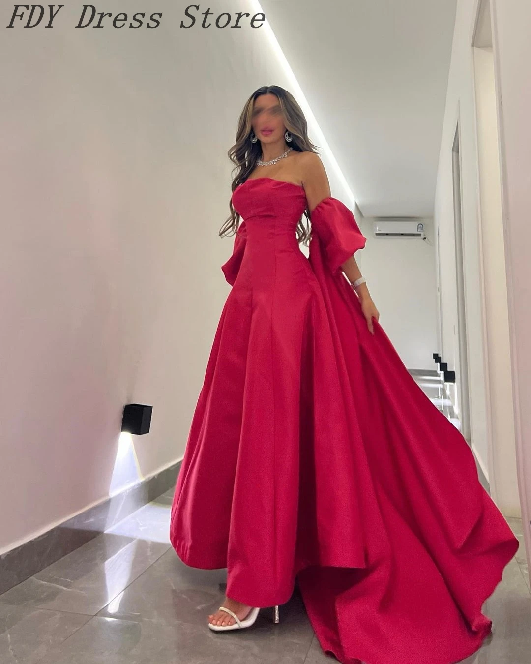 

Vintage Strapless Sleeveless Evening Dresses Backless Prom Dresses Ankle Length Formal Occasion Dresses Party Dresses