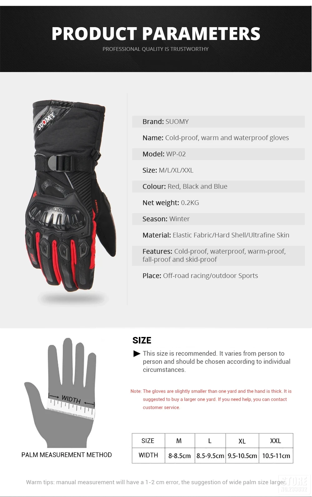 Motorcycle gloves moisture barrier