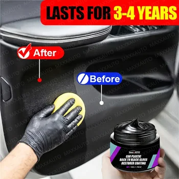 Cera lucidante universale per riparazione pelle e plastica per auto Crema per il ricondizionamento degli interni automobilistici per la cura della pelle/plastica/gomma