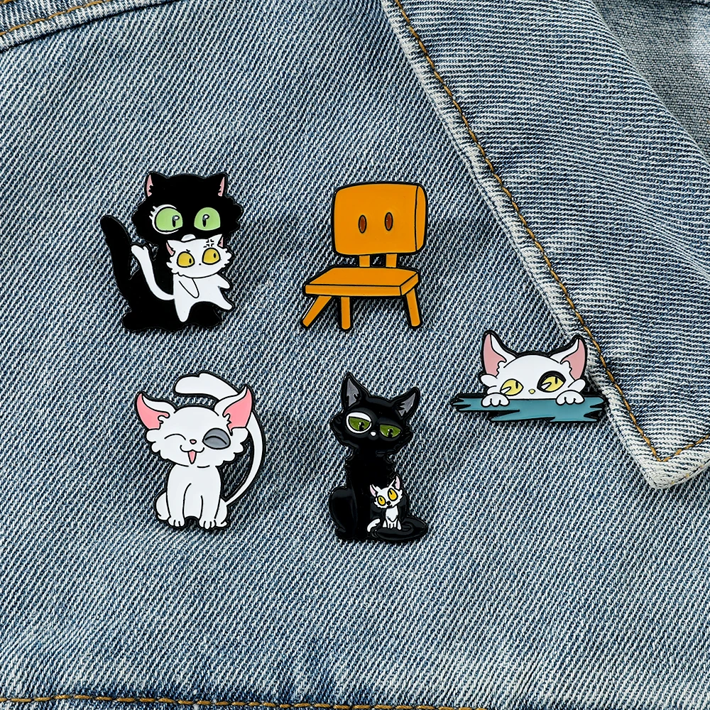 Cat In Tie Professional Cat Office Cat Lapel Pin Cute Brooch Pins Badges