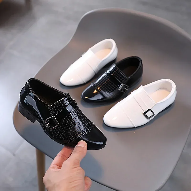Kids shoes leather shoes Children Shoes Fashion Leather Kids Students Soft Bottom Performance Shoes Boys Loafers Slip-on Toddler Party Dress