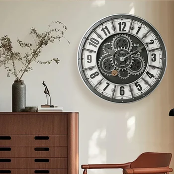 Retro Gear Rotation Wall Clock 3