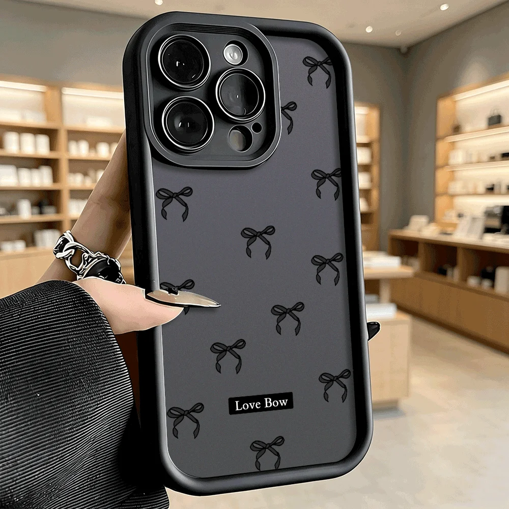 Elegant Black Bows Pattern Anti-Drop Protective Phone Case