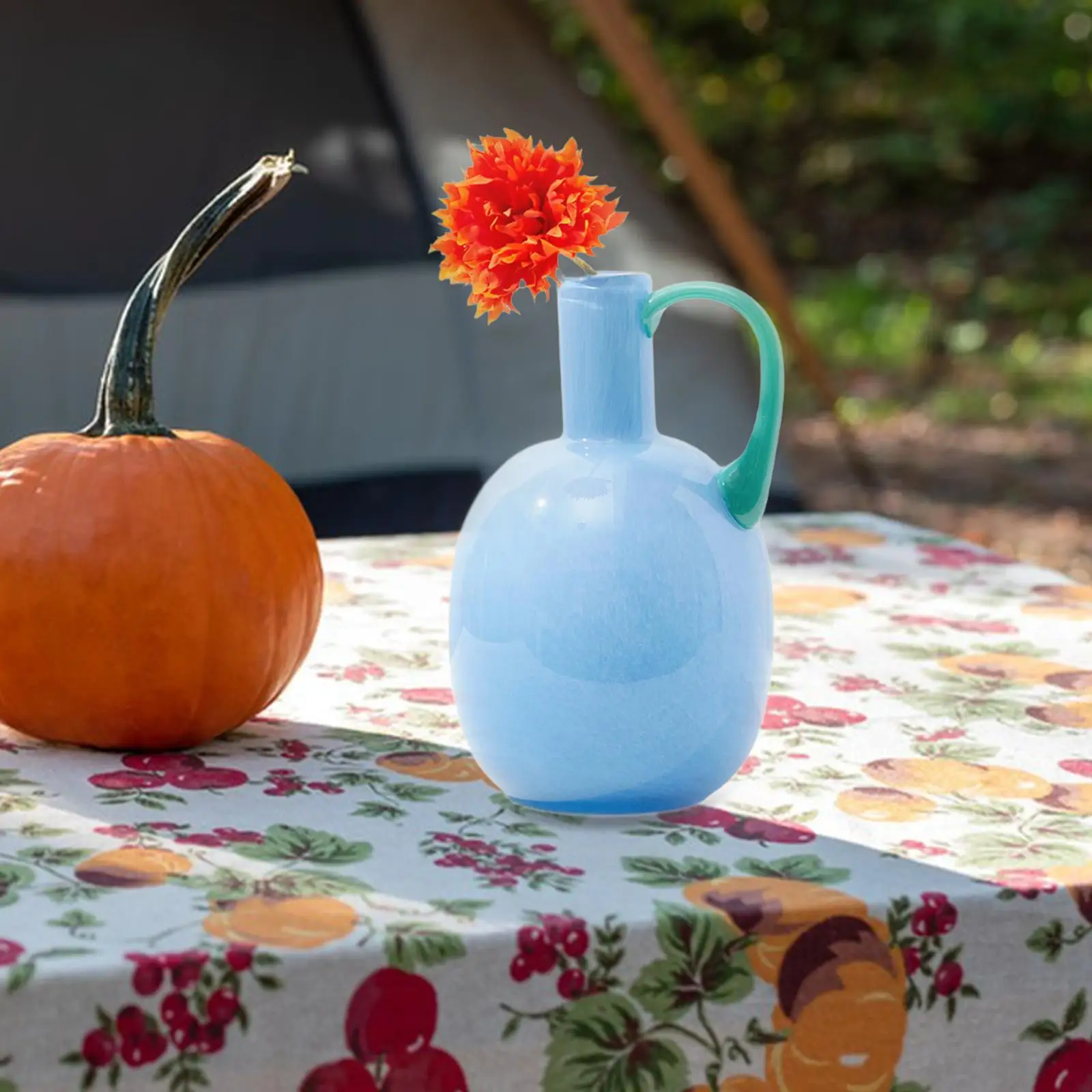 Glass Flower Vase Modern Table Centerpiece Floral Container Dried Flower Arrangement for Cabinet Shelf Porch Dining Room Bedroom