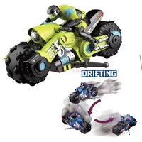 Juguetes de motocicleta eléctrica para niños, coche de control remoto, rotación de deriva, acrobacias 3D, 1: 10 - Imagen 5