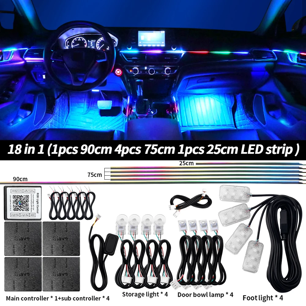 ตัวเลือกสินค้า แถบแสง LED สีสันสดใส ตกแต่งรถยนต์