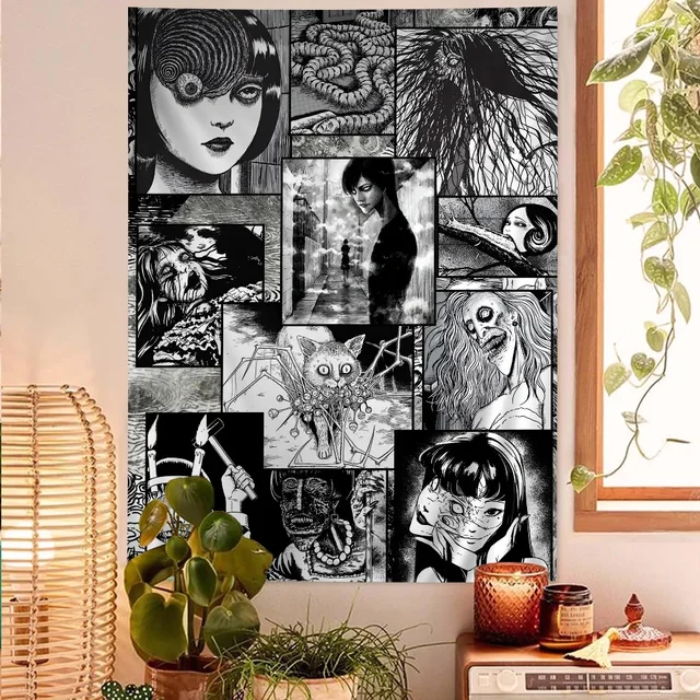 Junji Ito DIY Wall Tapestry Art Science Fiction Room Home Decor Wall Art Decor