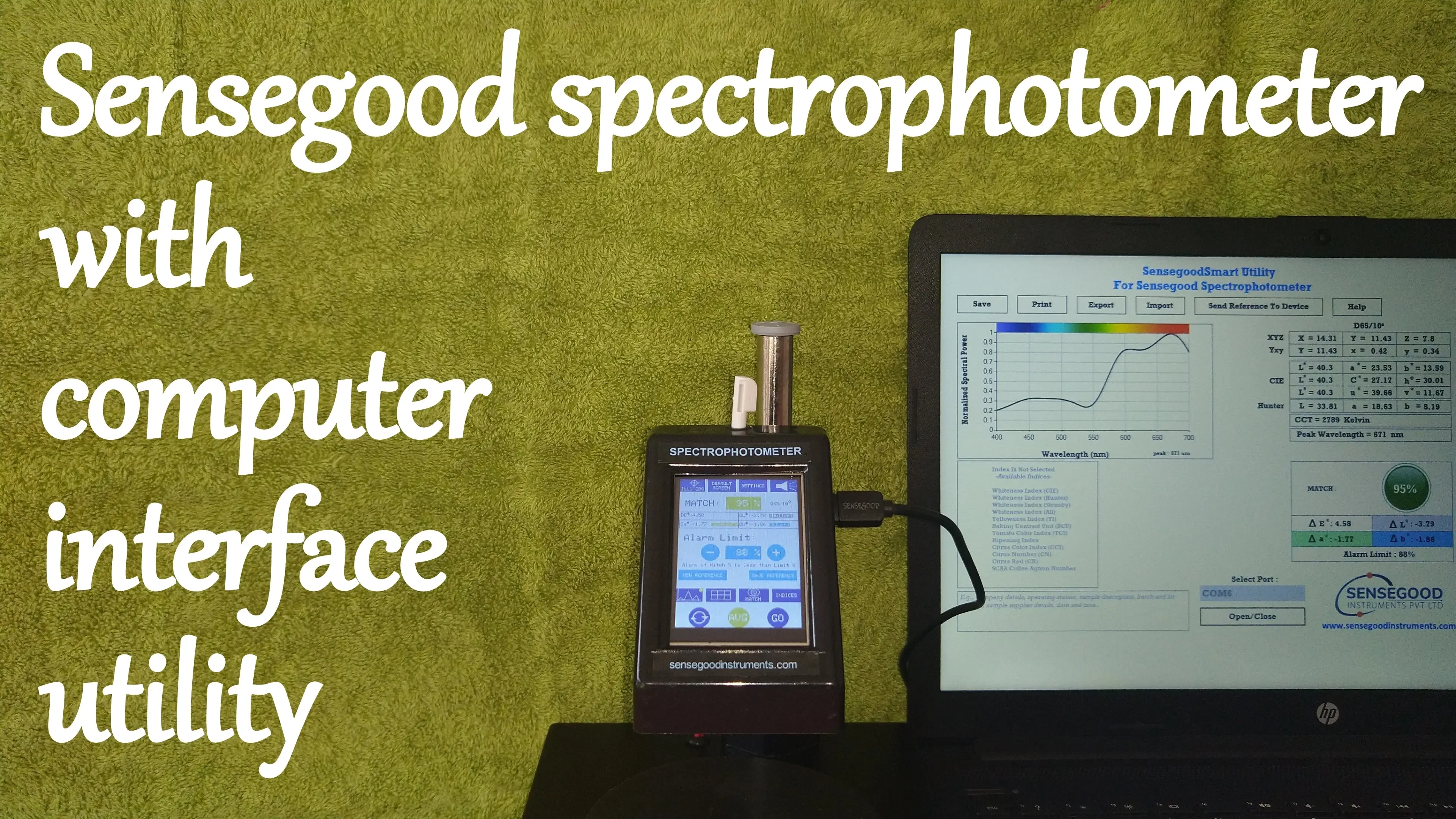 Color Measurement System - Colorimeter Spectrophotometer Instrument With Computer Interface Software - Control Color Consistency 2
