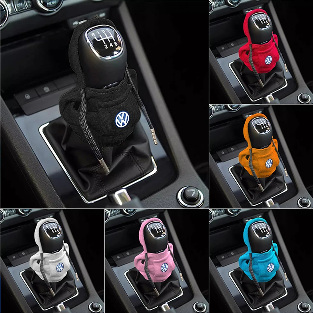 Hoodies Car Gear Shift Cover Gearshift Manual Handle AntiSlip Sweatshirt Auto Change Lever Decoration for Volkswagen VW RLINE gear shift handle