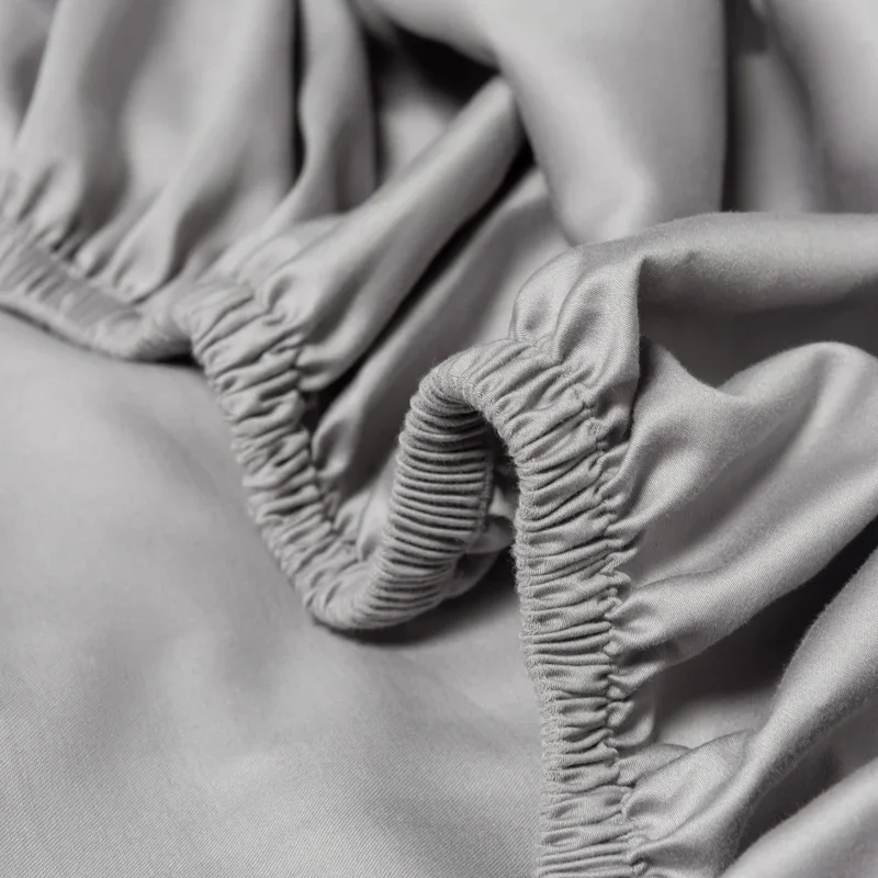 WASART 100s Sateen long-staple cotton fitted sheet elastic mattress cover couple bed linen king size luxury double bed bedding 2