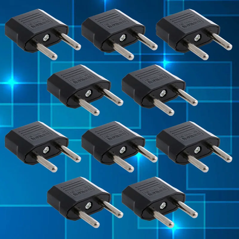 

10PCS US USA to EU Europe Euro Power Plug Converter Travel Adapter Drop Shipping