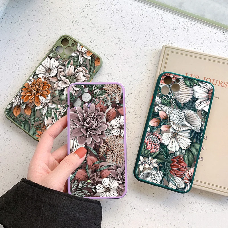 Elegant Camellia Floral Shockproof Phone Case - Fashionable Luxury Back Cover