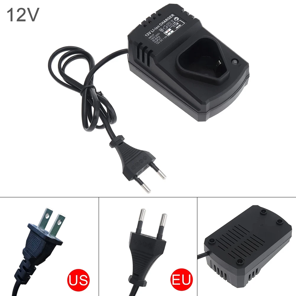 Power Tool Part DC US/EU Li-ion Rechargeable Charger Support 110-240V Black For Electrical Lithium Drill 12V Lithium Screwdriver