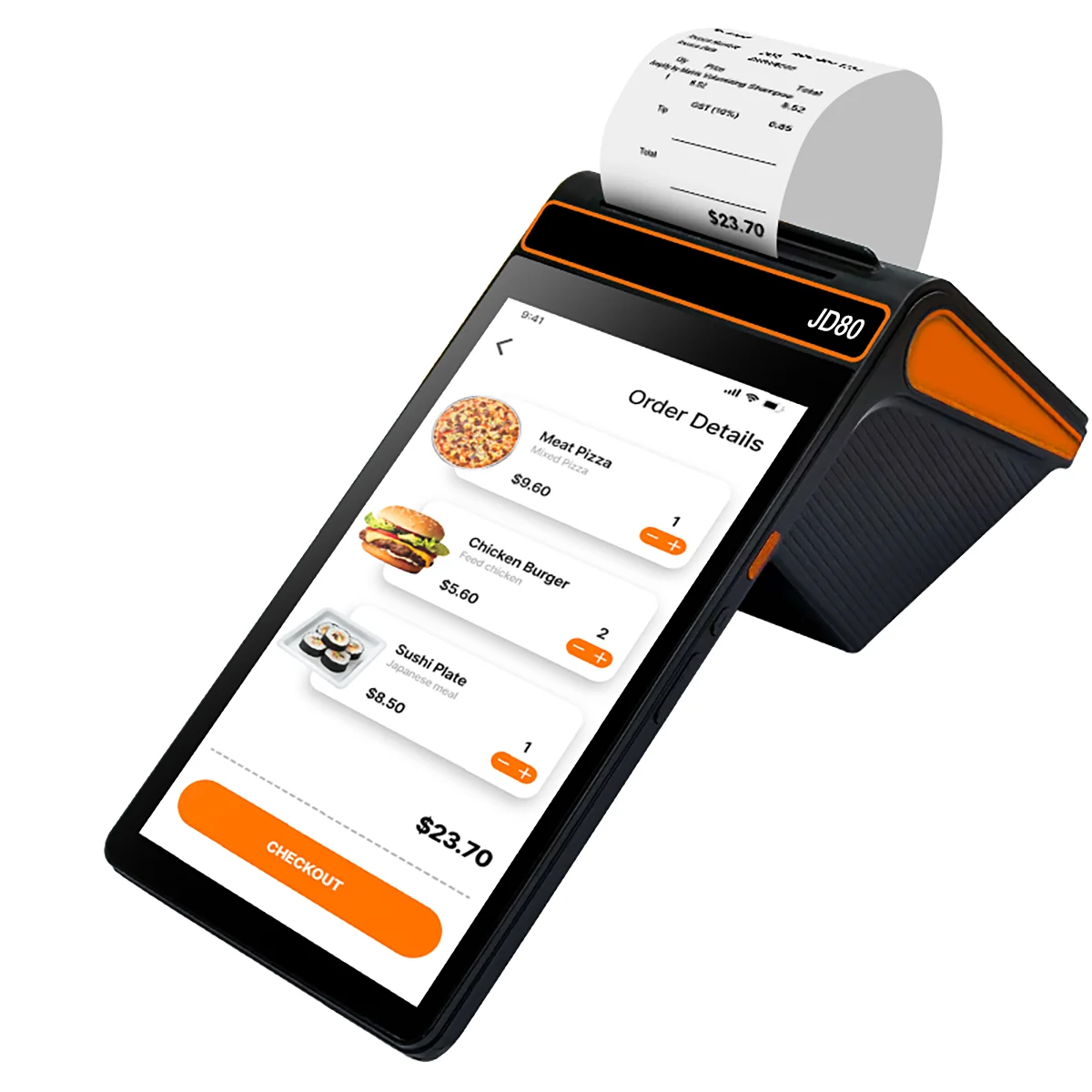 8 inch Android 12 POS Terminal with 58/80mm Printer Loyverse Desktop POS 4G WIFI BT Connection 2D Scanner NFC Cash Register